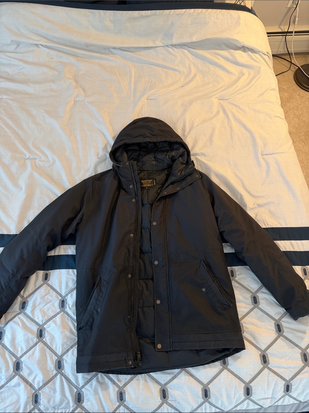 Burton Men's Hooded Puffer Jacket in Black